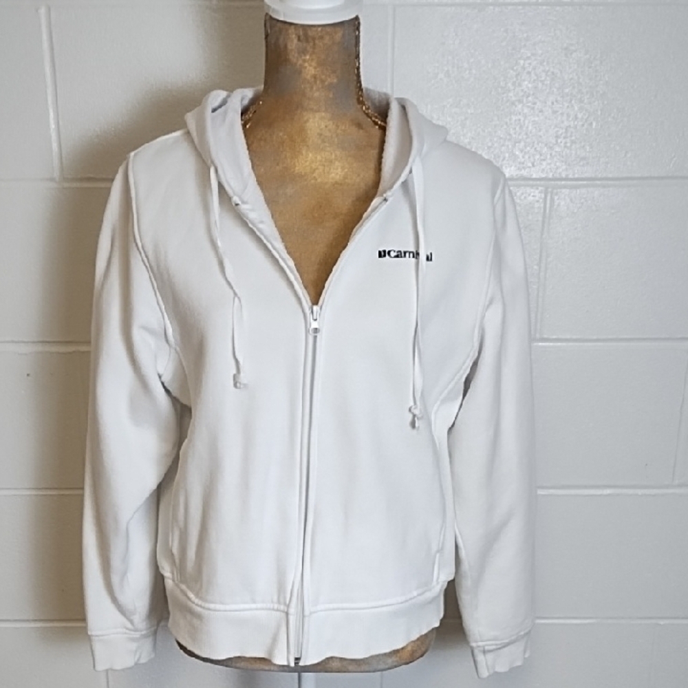 White Zip-Up Hoodie Sweat Shirt Jacket Carnival Cruisewear